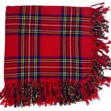 Kilt Écossais Mouche Plaid Royal Stewart Acrylique Laine 122cmX122cm Purled