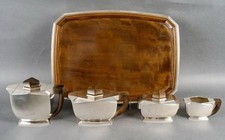 Service Thé Café Art Déco Argent Tetard Frères Bizouard Silver Tea Coffee Set
