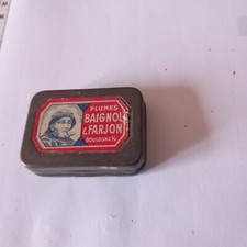 Ancienne boîte métal Plumes BAIGNOL FARJON