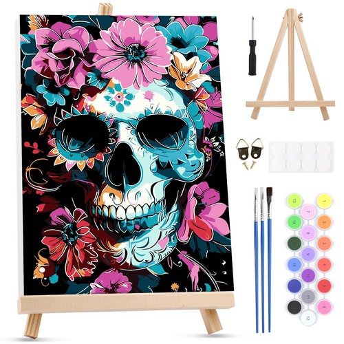Crâne floral peinture numero - crâne,