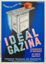 Original Vintage Poster - R. de Valerio - Ideal Gazina - Kitchen - Food - 1950