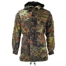 Authentic Allemagne Armée Parka Field Capuche Doublure Multi Poches Flecktarn