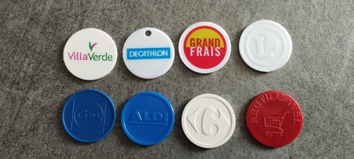 Lot jetons caddie - 8,