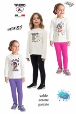 Ensemble Fille Pull + Leggings En Coton Doublé Made In Italy