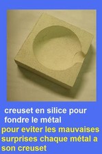 creuset en silice resiste à plus de 1150°C pour fondre du plomb 60mm  x 60 mm