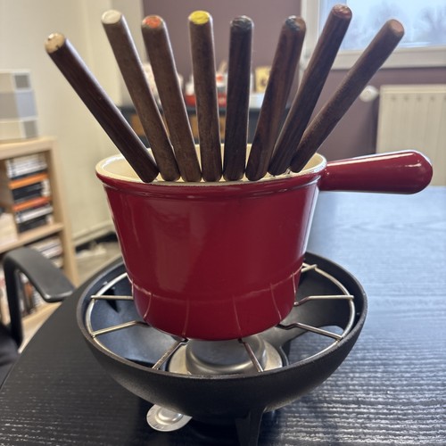 Ensemble fondue rouge - de, rouge/noir