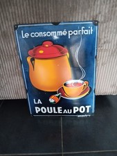 PLAQUE EMAILLEE LA POULE AU