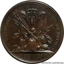 V8655 Rare Medal Spanish Netherlands Louis XIV Victoire Steenkerque 1692 UNC