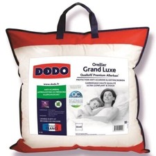 DODO Oreiller Anti-Acarien Grand luxe Quallofil Allerban, Dim. 60 x 60cm - Blanc