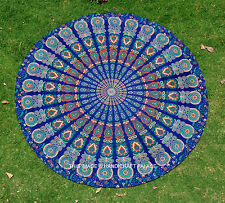 Tenture Murale Ronde Mandala Indienne Design Jeté De Plage Tapis De Yoga