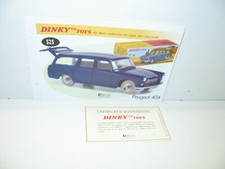 1 fiche + certif. DINKY TOYS ATLAS repro ref 525, Peugeot 404 break