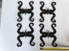 4 moustaches fer forgé, gonds