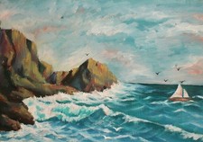 Tableau ancien huile réaliste