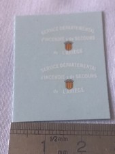 Maquette miniatures : decals décalcomanies Pompiers Ariège. 1/43