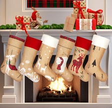 Botte Noël Chaussette Noel Jute Grande 52 cm Sac Cadeau Idées Cadeaux Enfants