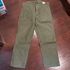 Pantalon de fatigue orSlow Slim Fit vert S conique style militaire décontracté