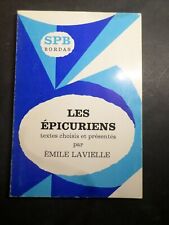 LIVRE DE POCHE, PHILOSOPHIE, LES EPICURIENS, LIBRO, BOOK