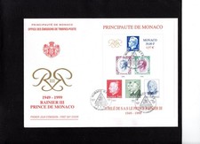 FDC Enveloppe 1er jour grand format Monaco 1999 jubilé Prince Rainier III