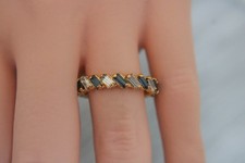 Bague vintage dorée strass