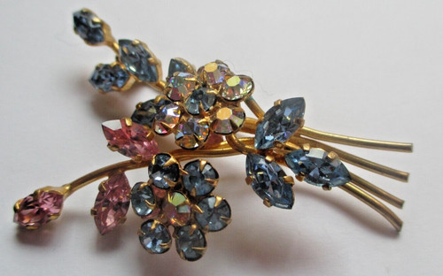 Ancienne grande broche couleur