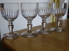 BACCARAT 4 ANCIENS VERRES APERITIF OU LIQUEUR CRISTAL MODELE RENAISSANCE ht 9 cm