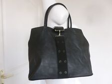  SAC  " SEQUOIA " STYLE CABAS CUIR AGNEAU SOUPLE NOIR TRES BON ETAT 