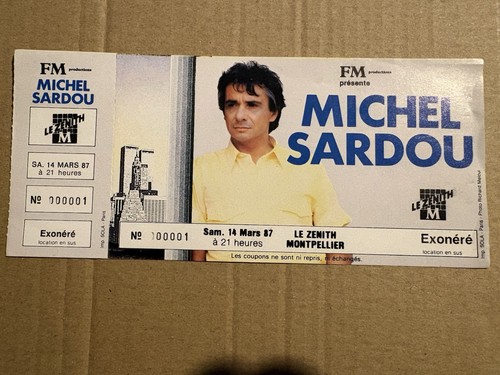 Billet michel sardou - billet, 1987