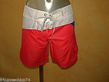short de bain bleu blanc rouge