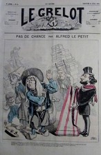 CARICATURE POLITIQUE GAMBETTA et les BRETONS SATIRIQUE LE GRELOT N° 54 de 1872 