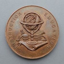 French, Medal 1896. Earth globe, Architecture, Science, Chemistry, Mathematical