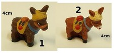 âne miniature avec chapeau et paniers, décoration, collection, crèche S14
