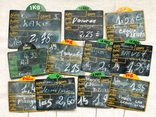 Lot de 11 étiquettes ardoise à pique - Marché primeurs
