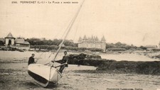 (44) PORNICHET La Plage à Marée Basse animés bateau (Loire Atlantique (d)