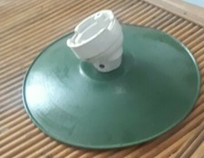 Ancienne applique porcelaine laiton abat-jour tôle émaillée