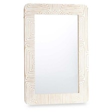 Miroir mural Gift Decor Blanc Marron 90 x 60 x 2 cm Rectangulaire