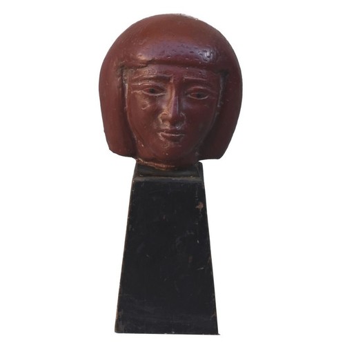 Tête égyptienne sur - , socle