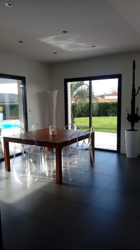 Table carrée teck - en,