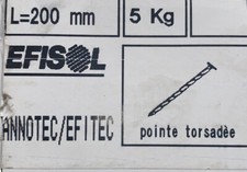 Pointe torsadée - EFISOL : L= 200 mm : 5kg