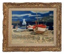 YVES GANNE (1935-2019) ELEVE DE FERNAND LEGER - LES BARQUES A COLLIOURE (33)