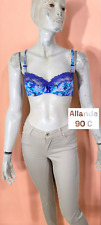 Allande 90 C Neuf Soutien gorge violet bleu avec amatures non rembourré