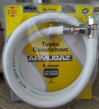 TUYAU TUBE FLEXIBLE CAOUTCHOUC AVEC RACCORD A VISSER GAZ NATUREL DE VILLE , Neuf