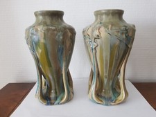 PAIRE VASES GRES FLAMME