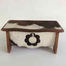 11 ⚜ Ancienne Boite en Bois en Peau de Vache Boite à Bijoux Poils de Vache