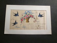 Carte postale ancienne brodee
