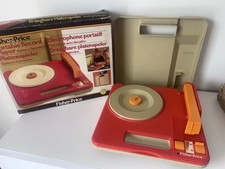 Tourne Disque Électrophone Portatif Fisher Price Avec La Boîte Vintage 