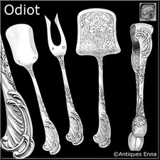 Odiot Rare French Sterling Silver Dessert Hors D'Oeuvre Set 4 Pc