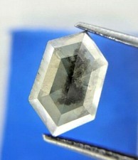 Naturel Diamant 2.10tcw si1 Grisâtre Vert Allongé Hexagonal Rose Cut pour Bague