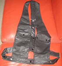 BLOUSON MULTIPOCHES en CUIR SOUPLE MULTI-USAGE VELO, MOTO...