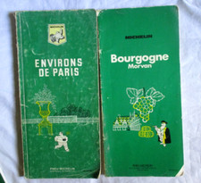 Deux guides verts Michelin Environs de Paris 1968 + Bourgogne Morvan 1978