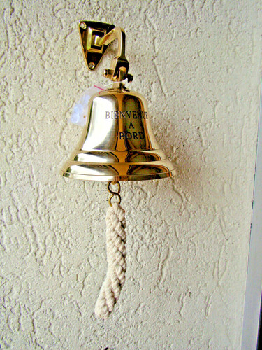 Cloche murale laiton - , bienvenue